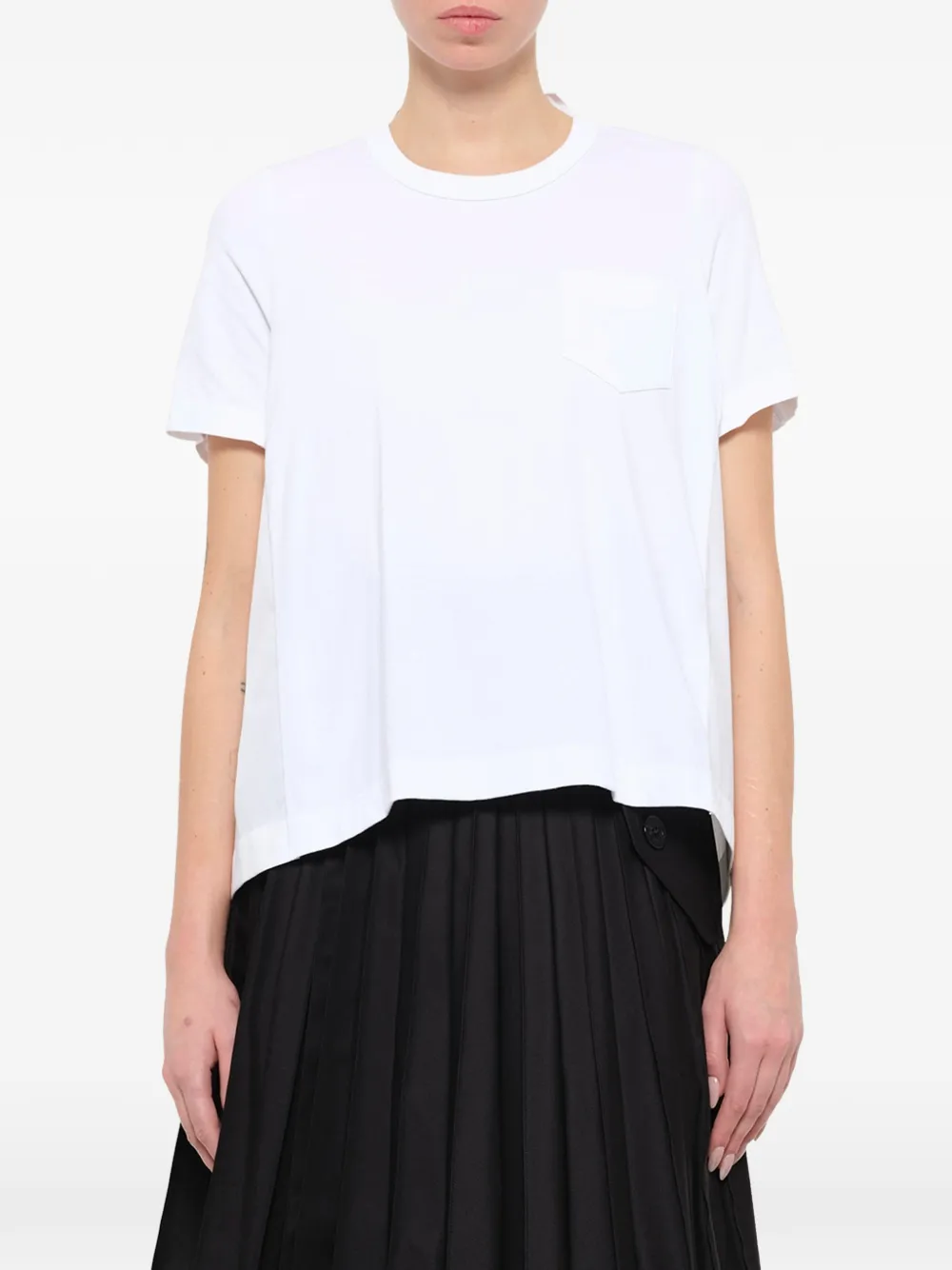 sacai T-shirt met vlakken Wit