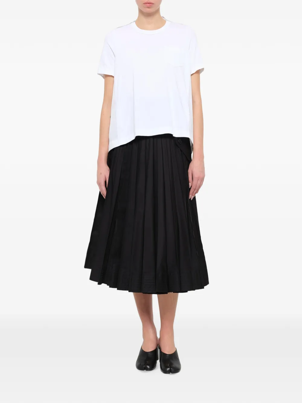 sacai T-shirt met vlakken Wit