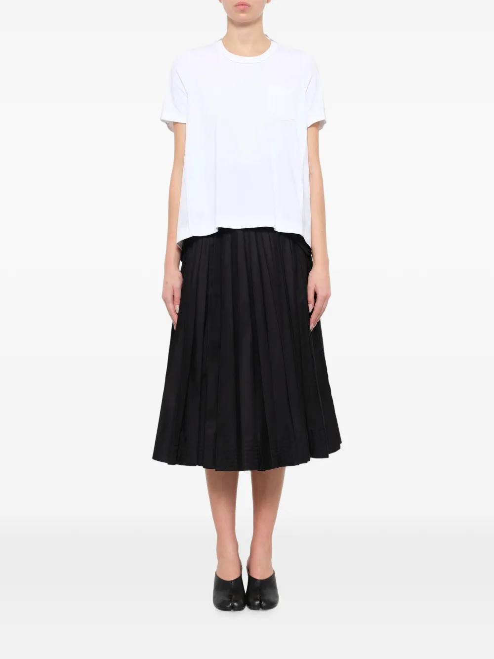 sacai T-shirt met vlakken Wit