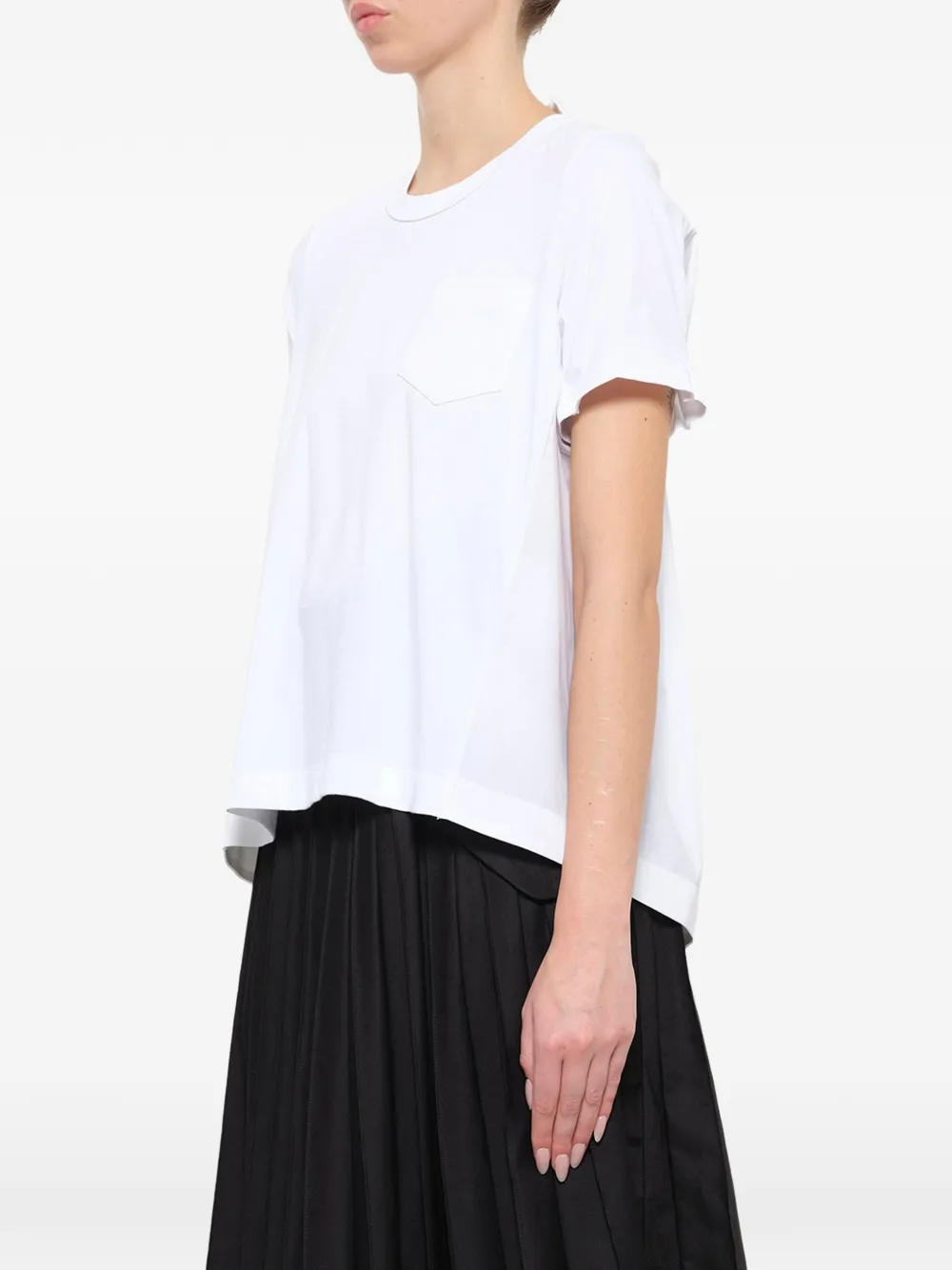 sacai T-shirt met vlakken Wit