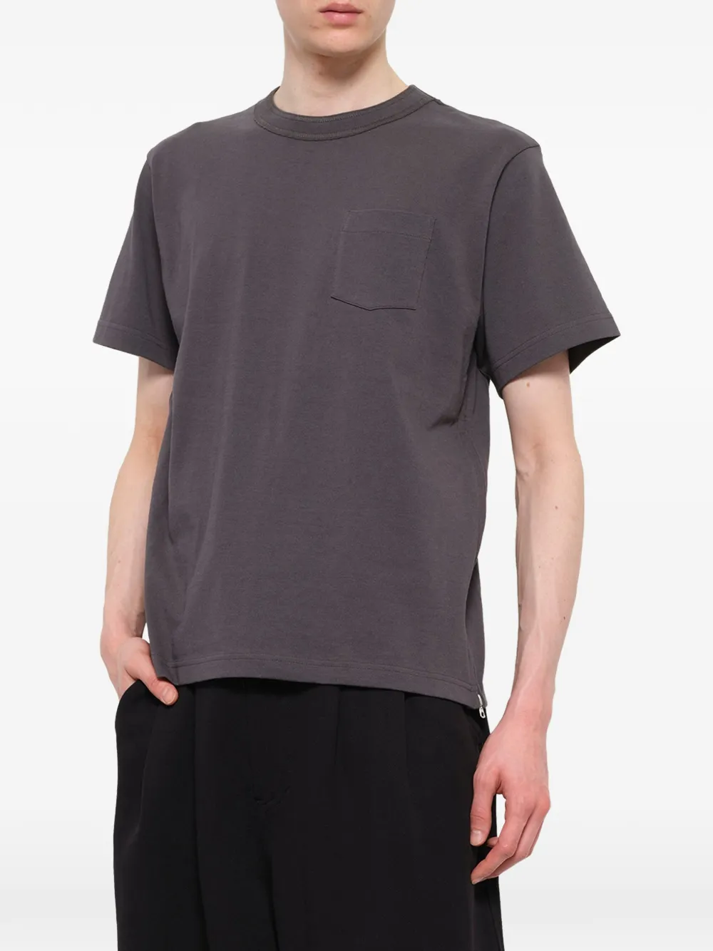 sacai T-shirt met rits Grijs