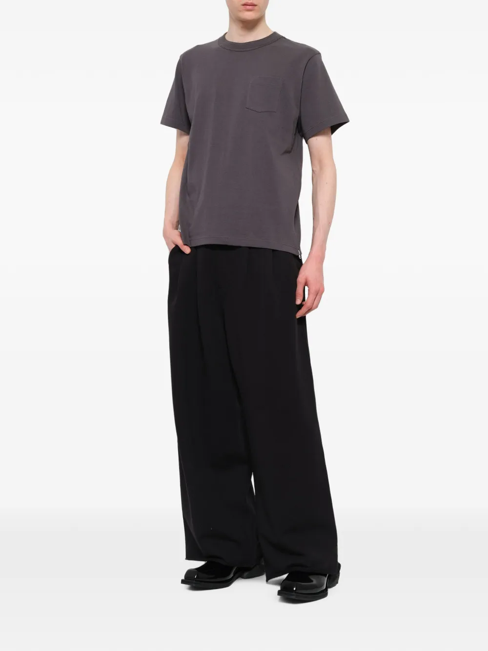 sacai T-shirt met rits Grijs