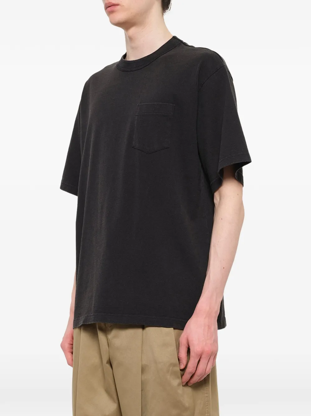 sacai Katoenen T-shirt met borstzak Zwart