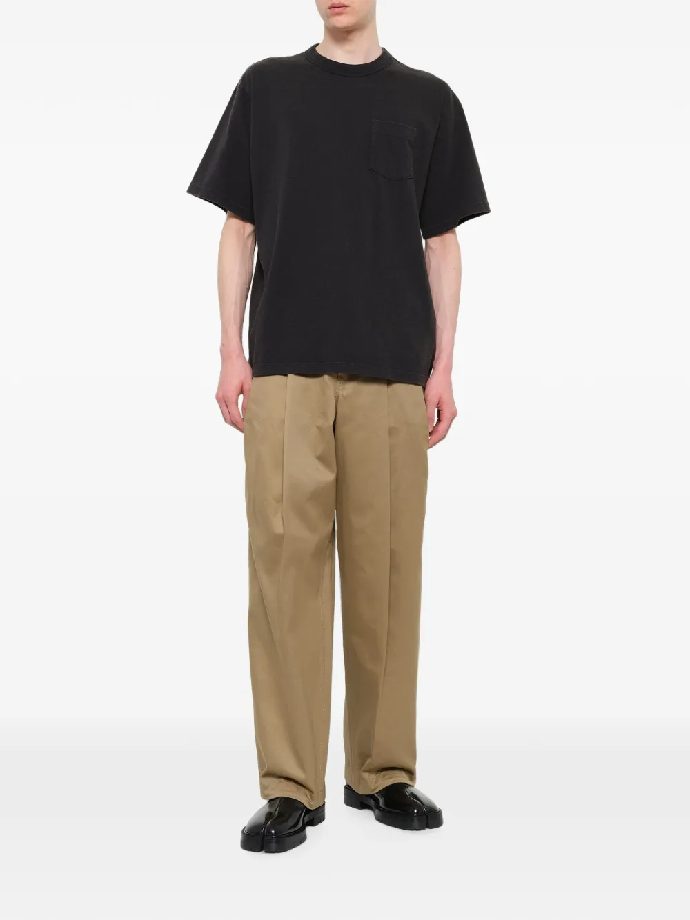 sacai Katoenen T-shirt met borstzak Zwart