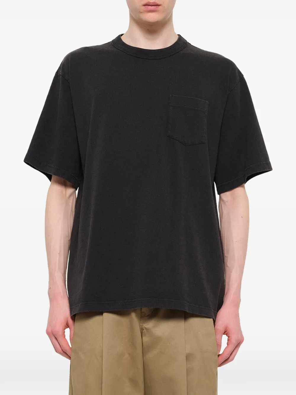 sacai Katoenen T-shirt met borstzak Zwart