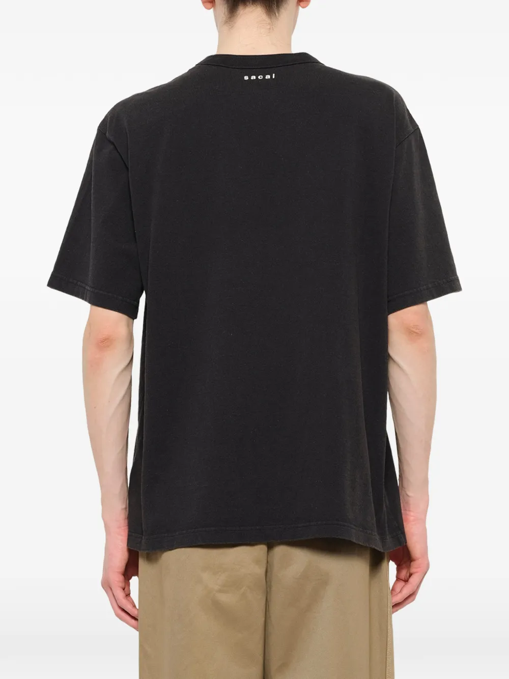 sacai Katoenen T-shirt met borstzak Zwart