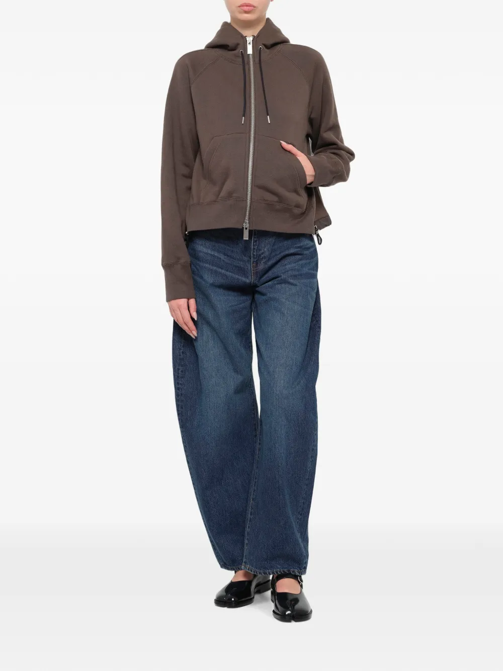sacai Hoodie met trekkoord Bruin