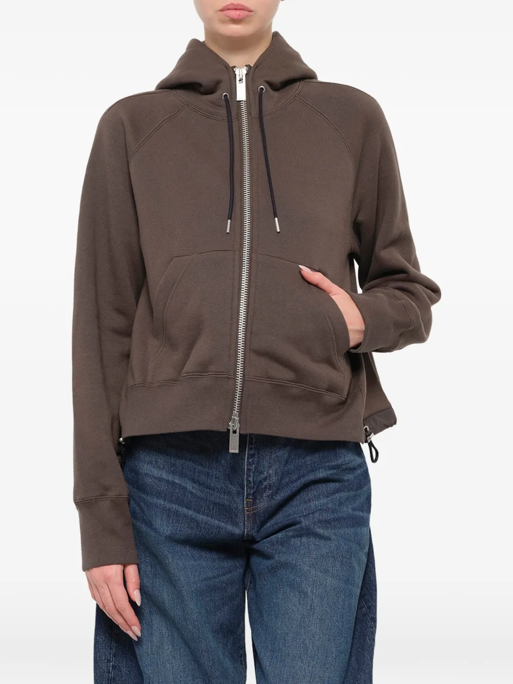 sacai Hoodie met trekkoord Bruin