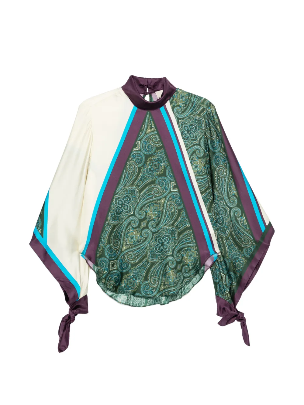 ALEMAIS Joni paisley-print silk top - Verde