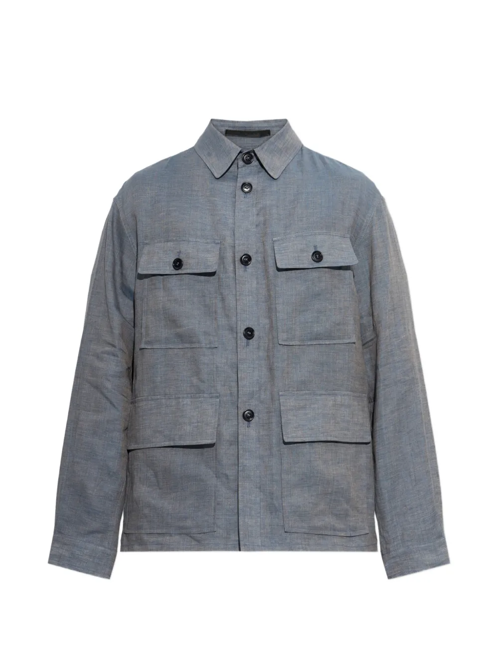 Giorgio Armani four-pocket shirt jacket - Blau