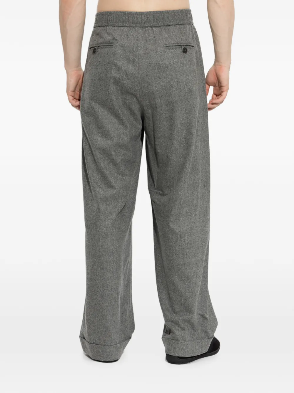 Giorgio Armani oversized trousers in wool and cashmere with denim effect Grijs