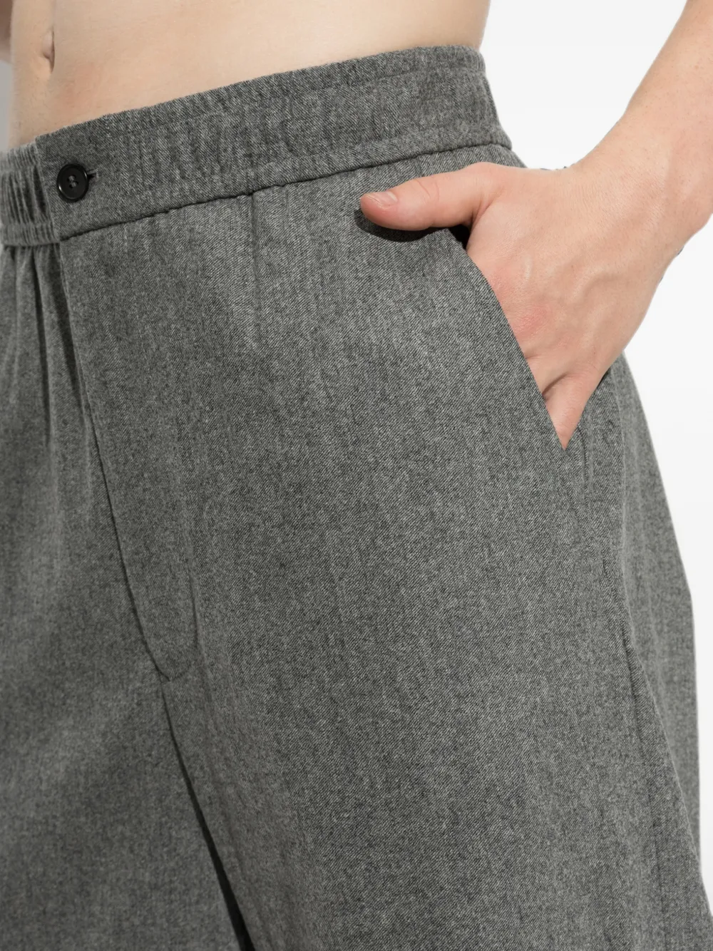 Giorgio Armani oversized trousers in wool and cashmere with denim effect Grijs