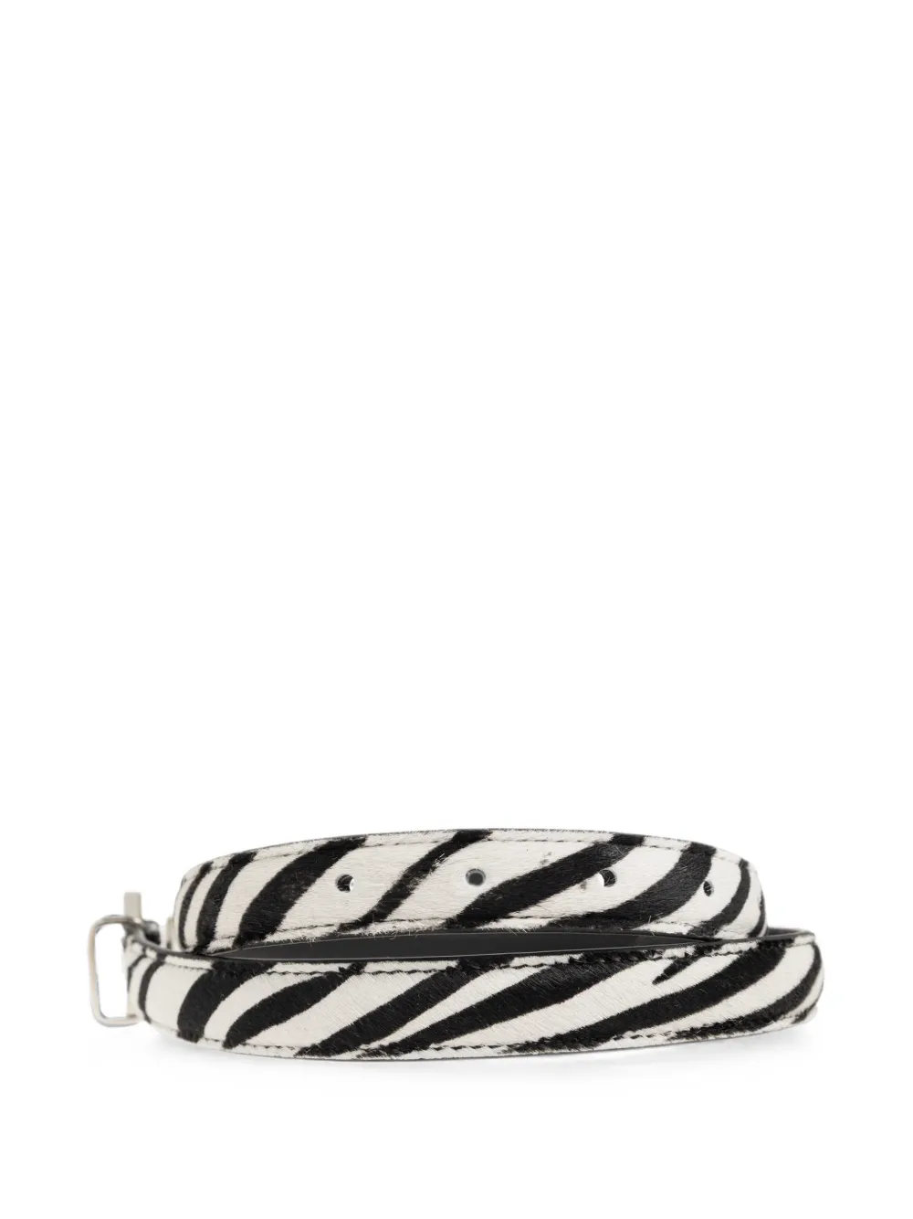 ANINE BING Nicola riem met zebraprint Wit