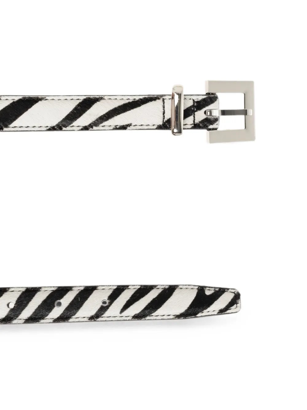 ANINE BING Nicola riem met zebraprint Wit