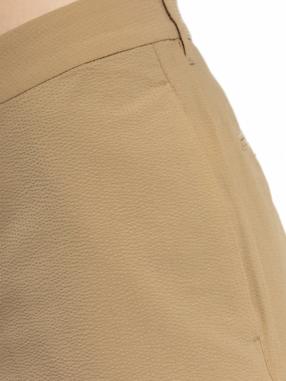 Emporio Armani seersucker trousers with down and feather padding Beige