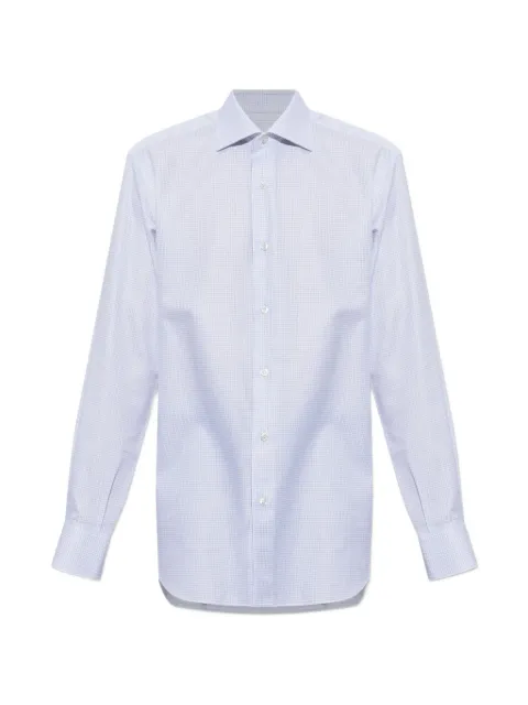 Brioni check-print cotton shirt