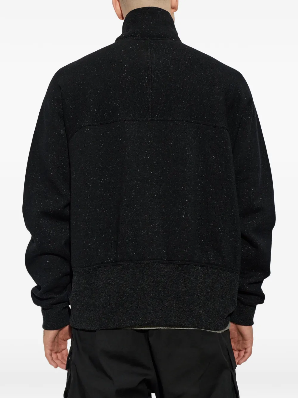Rick Owens stand-up collar zip-up sweater Zwart