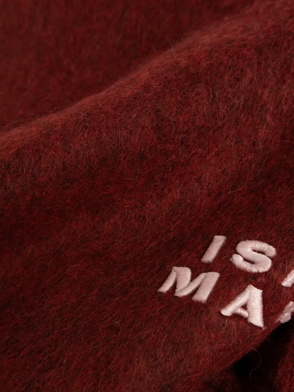 ISABEL MARANT Firny sjaal met geborduurd logo Rood
