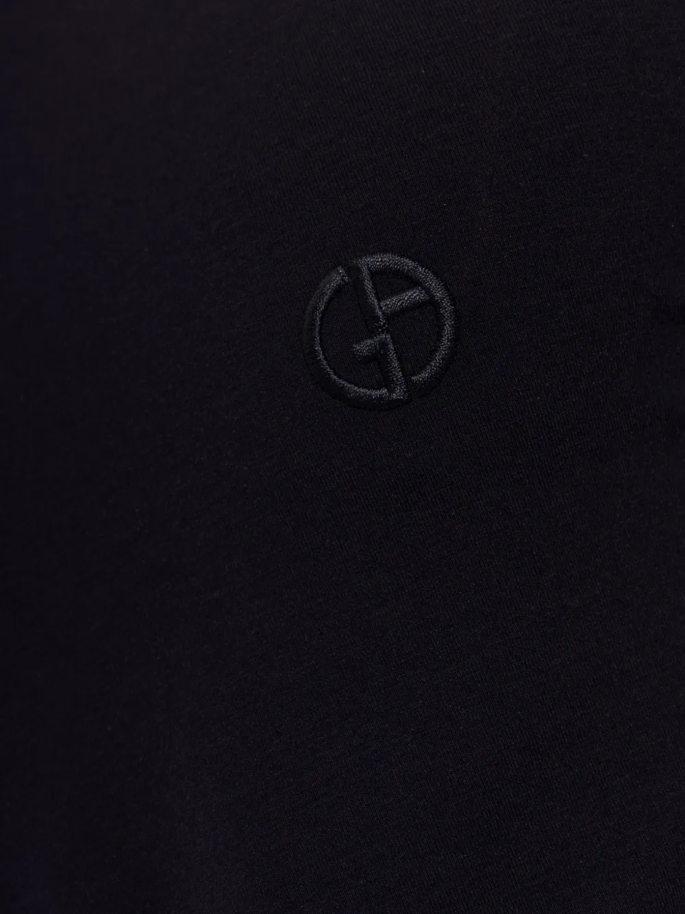 Giorgio Armani crew-neck T-shirt in stretch jersey with embroidery Zwart