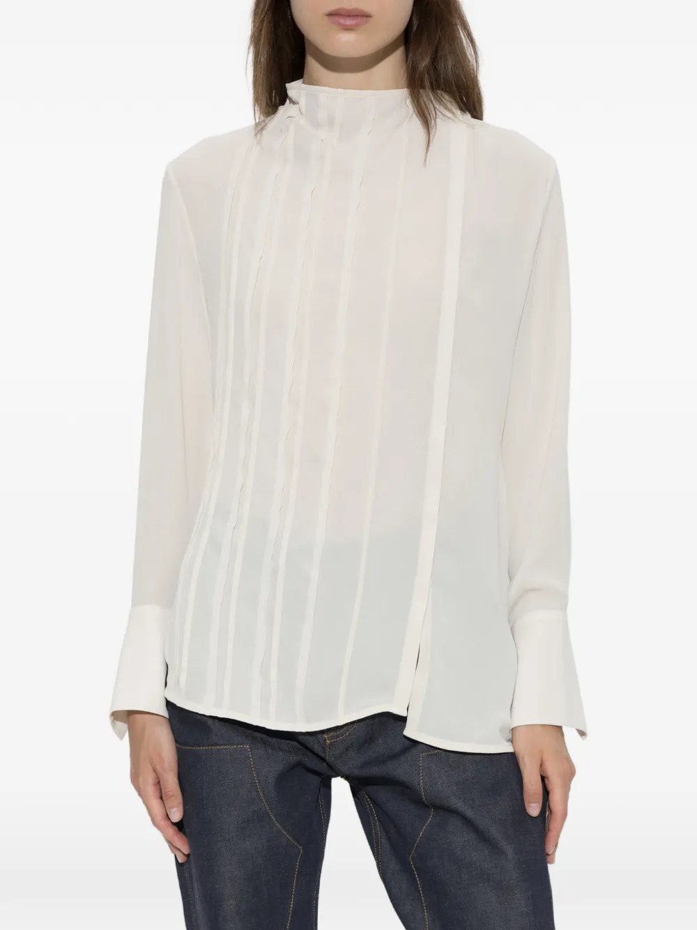 Victoria Beckham Geplooide blouse Beige
