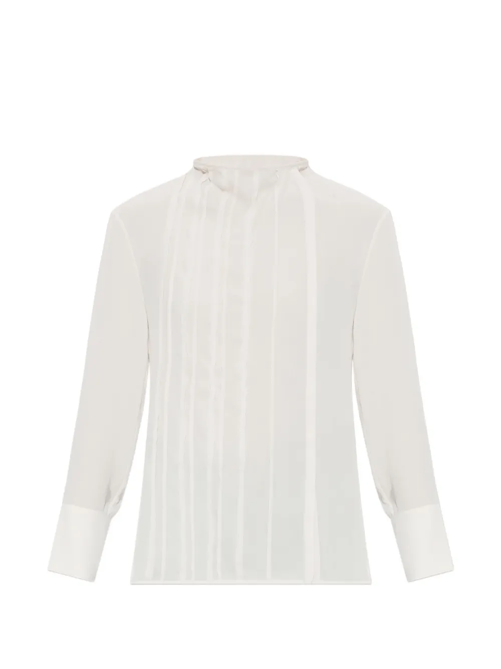 Victoria Beckham pleated long-sleeve blouse - Toni neutri