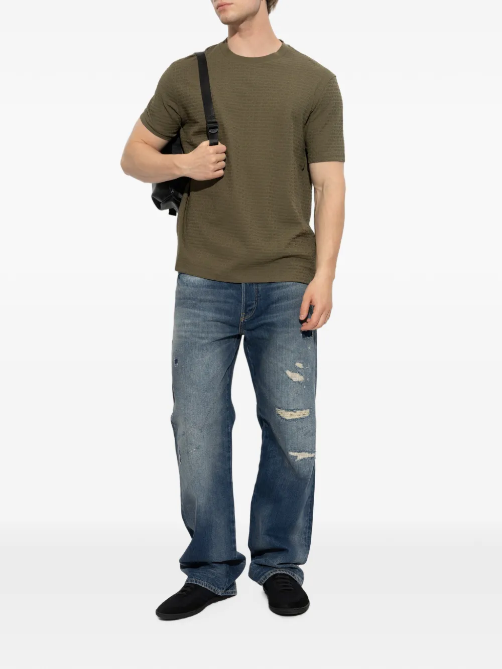 Emporio Armani T-shirt met monogram-print Groen