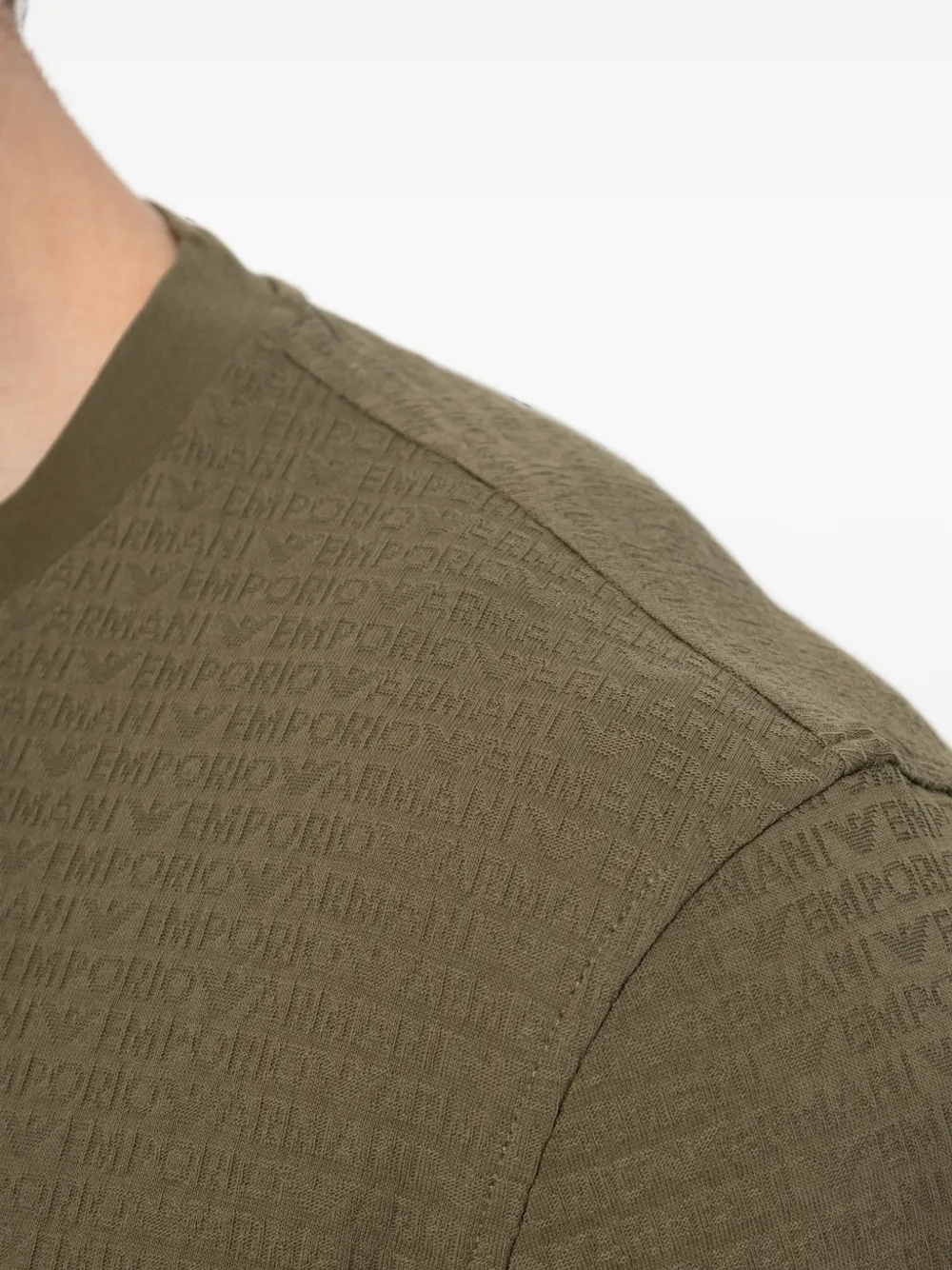 Emporio Armani T-shirt met monogram-print Groen