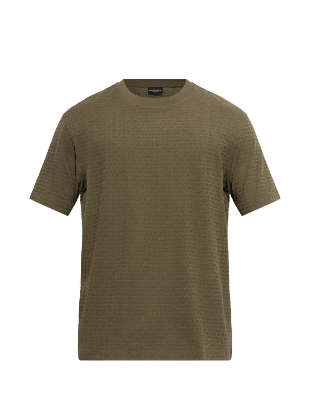 Emporio Armani monogram-pattern short-sleeve T-shirt - Verde