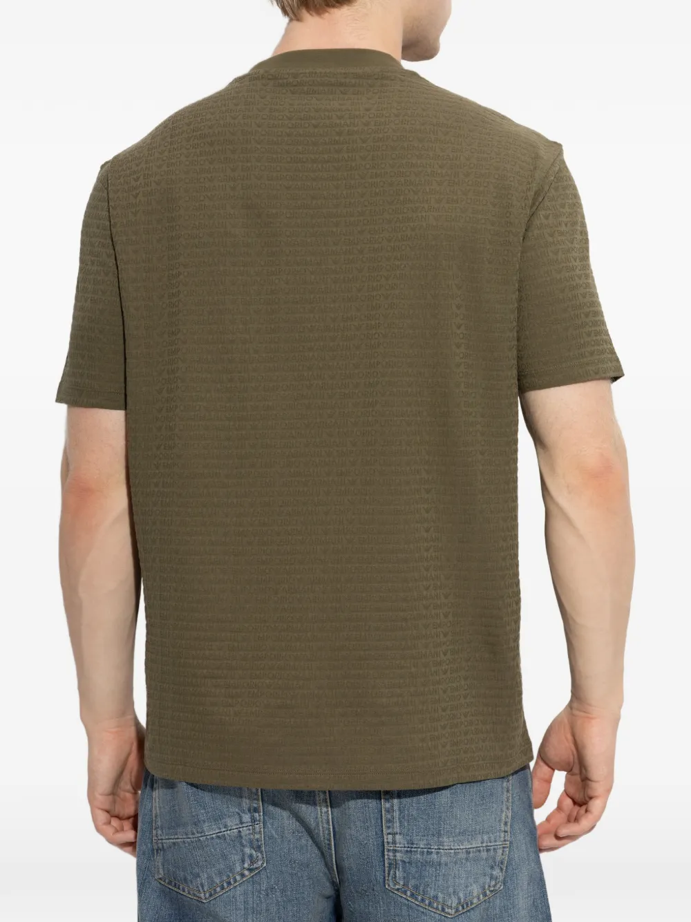 Emporio Armani T-shirt met monogram-print Groen