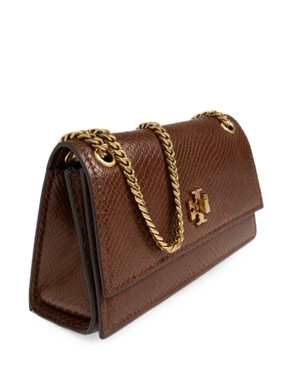 Tory Burch Kira mini-schoudertas met slangen-effect Bruin