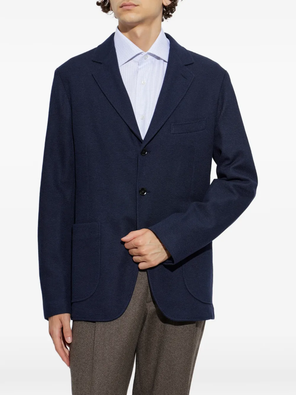 Brioni Blazer met enkele rij knopen Blauw