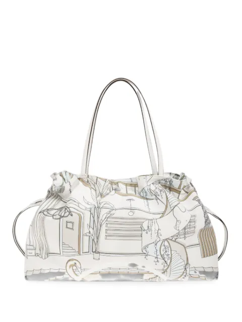 Tory Burch 엘라 라지 드로스트링 토트 백