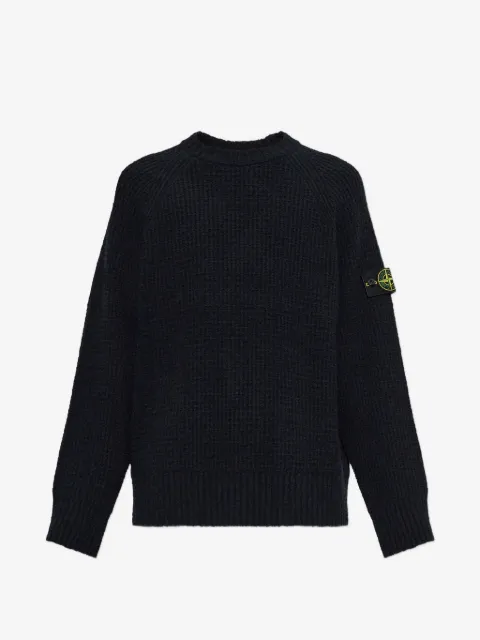 Stone Island logo-patch long-sleeve sweater