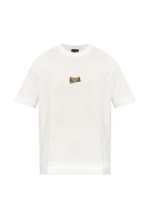 Emporio Armani jersey T-shirt in lyocell blend with embossed Eagle logo print