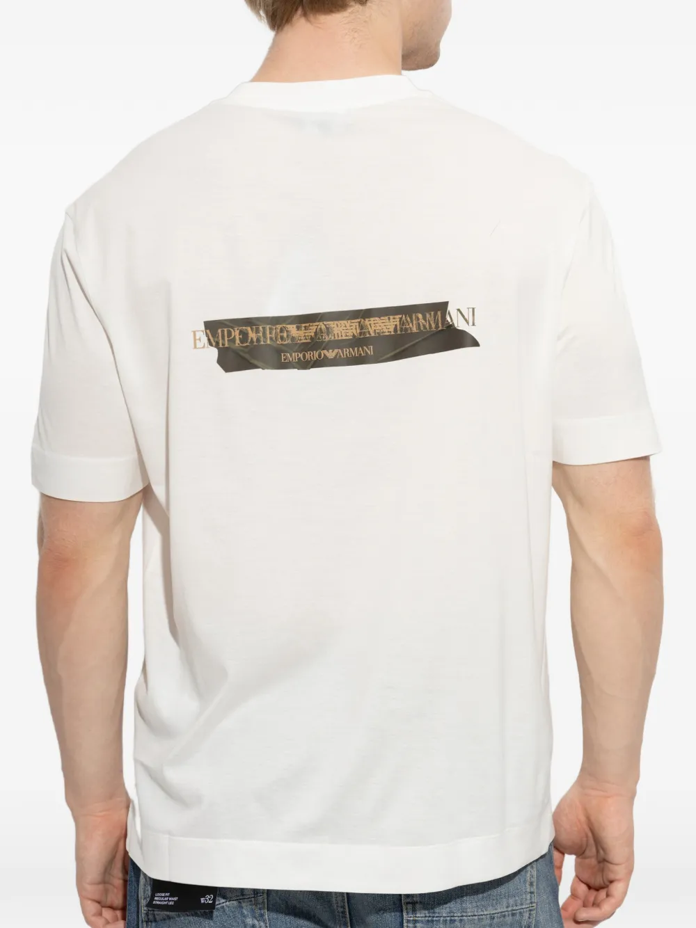 Emporio Armani jersey T-shirt in lyocell blend with embossed Eagle logo print