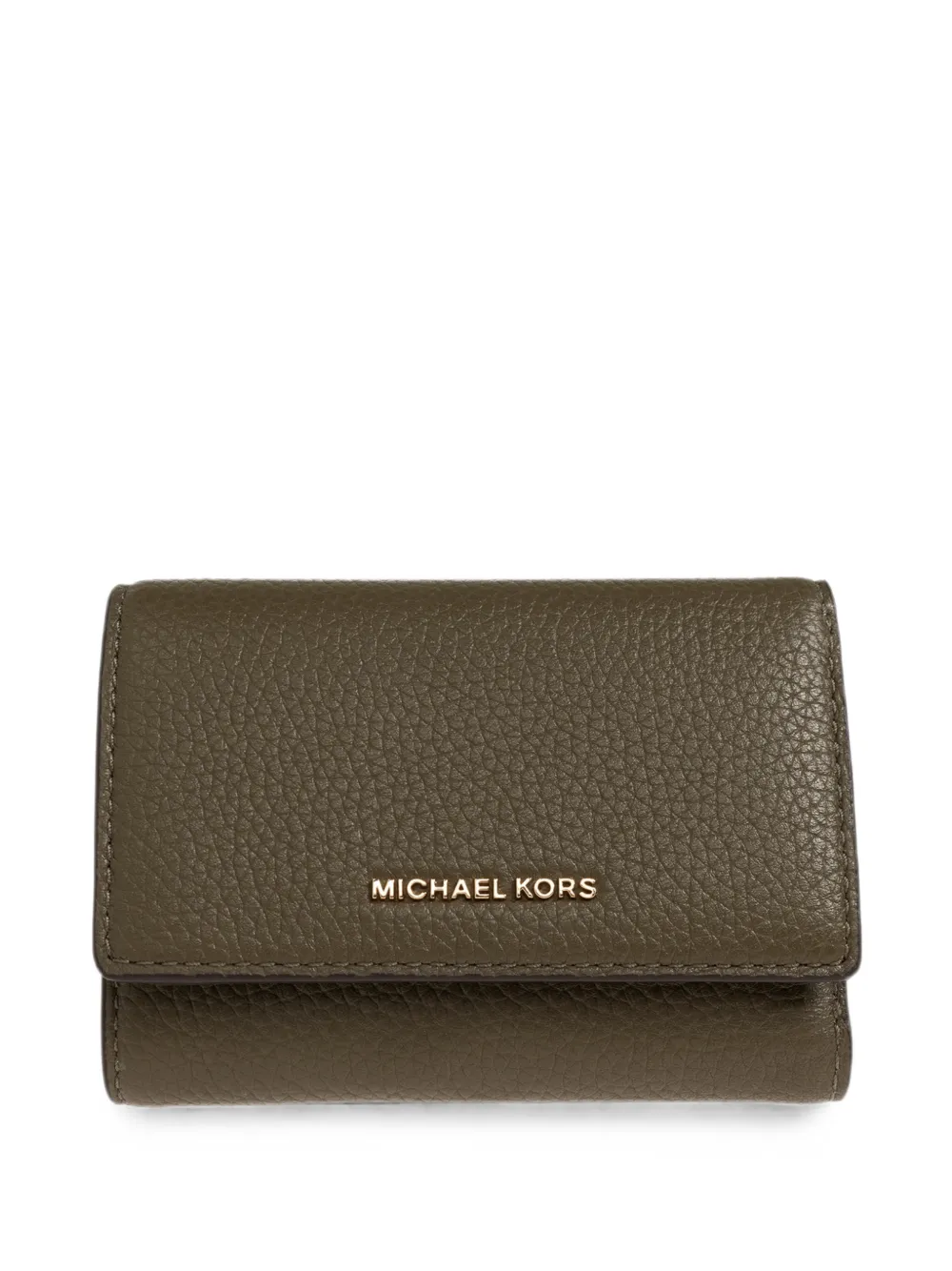 Michael Kors logo-plaque leather wallet Groen