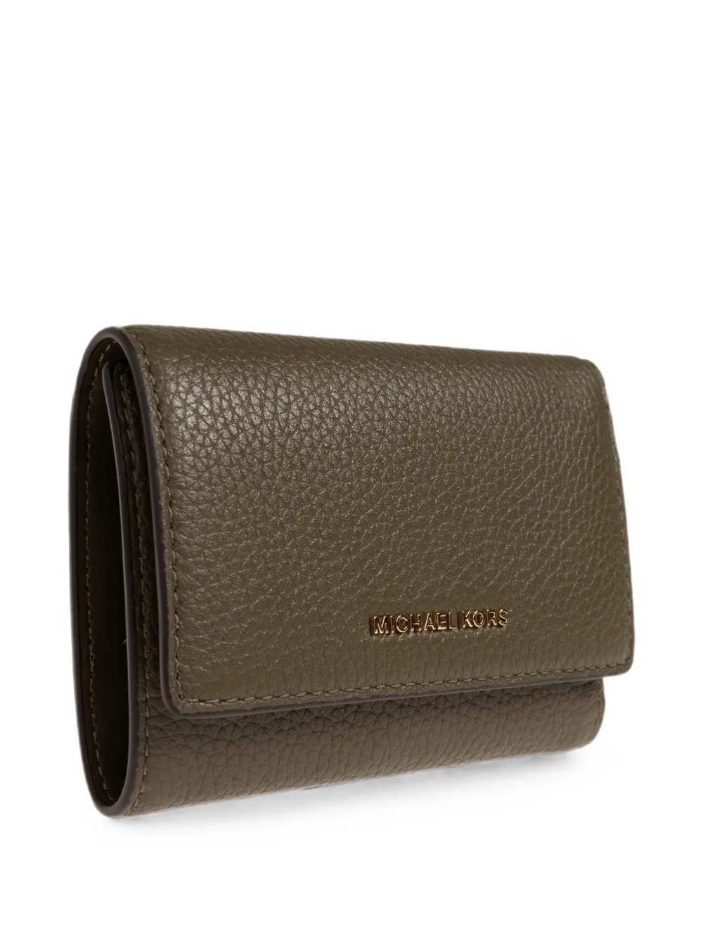 Michael Kors logo-plaque leather wallet Groen