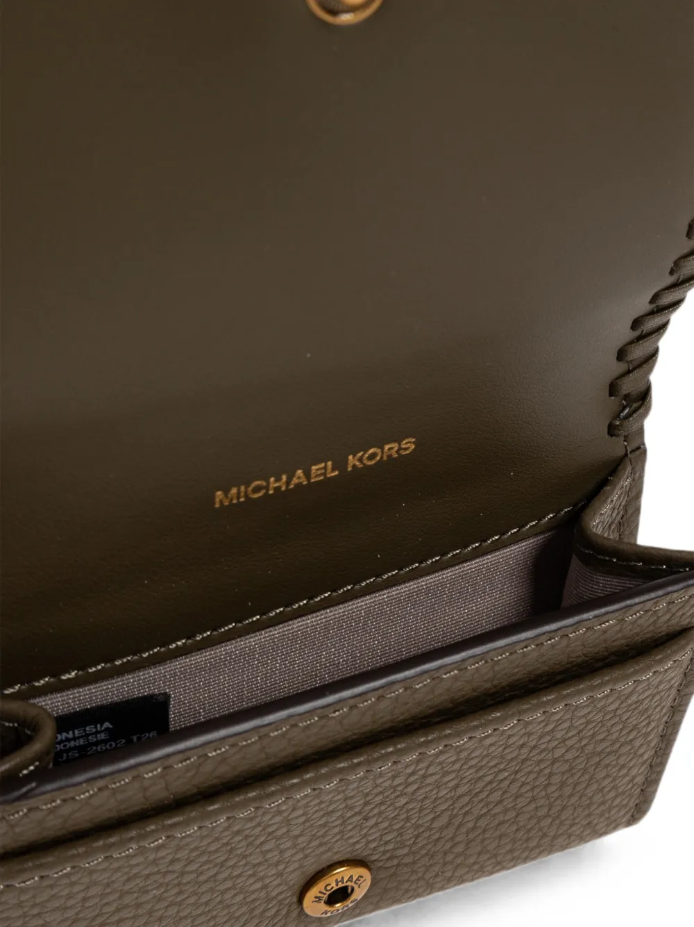 Michael Kors logo-plaque leather wallet Groen