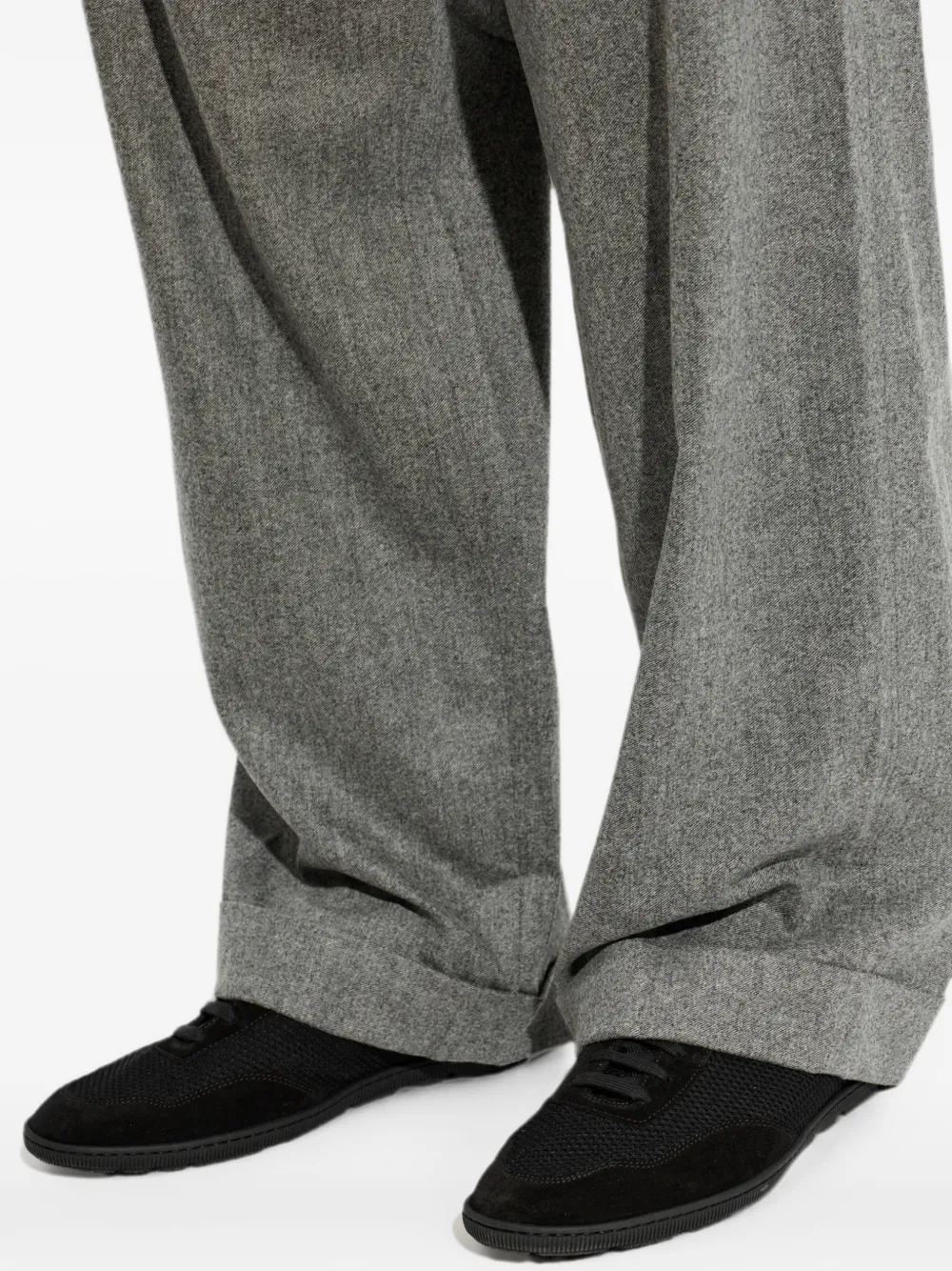 Giorgio Armani suede-panelled low-top sneakers Zwart