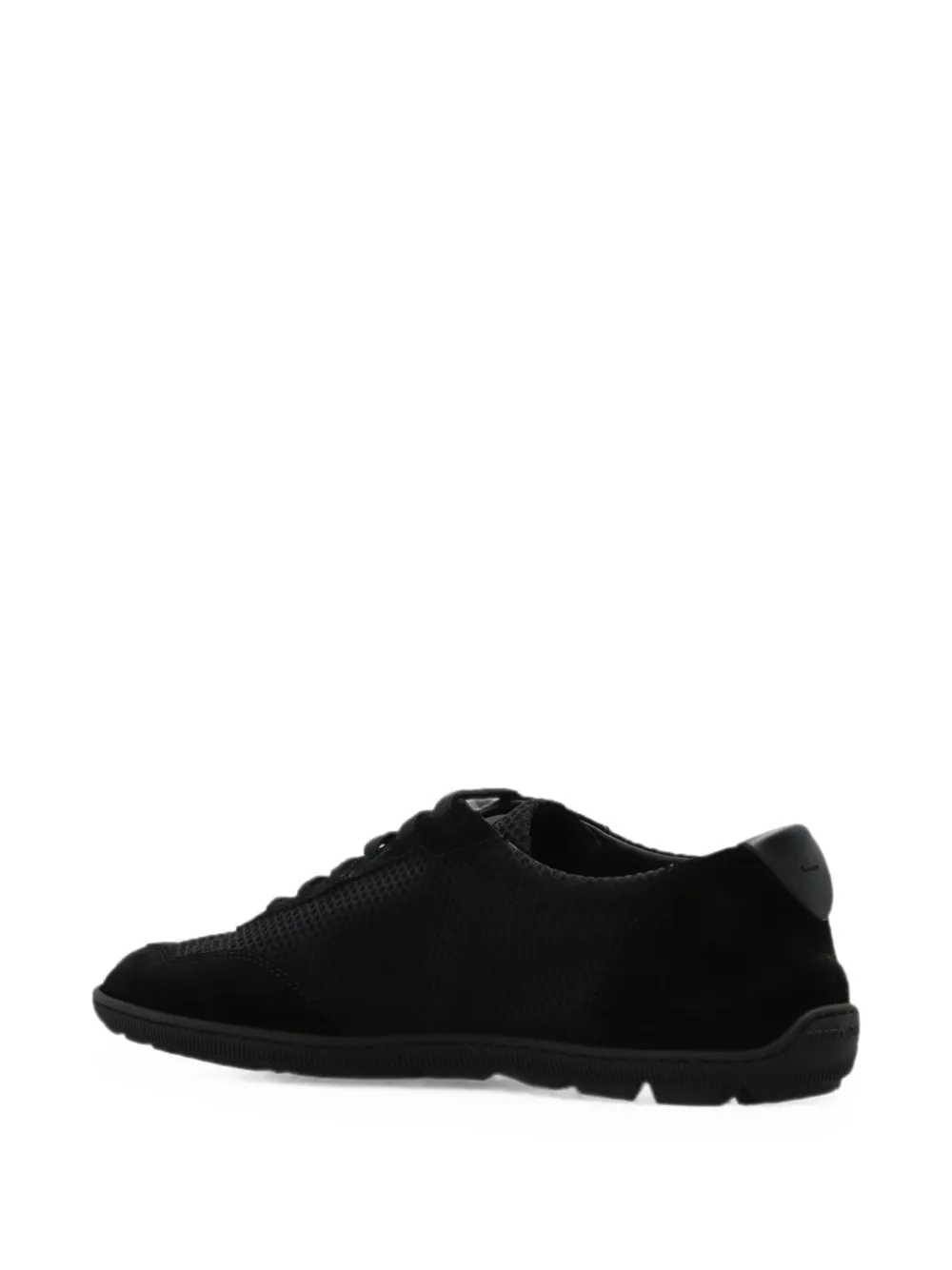 Giorgio Armani suede-panelled low-top sneakers Zwart