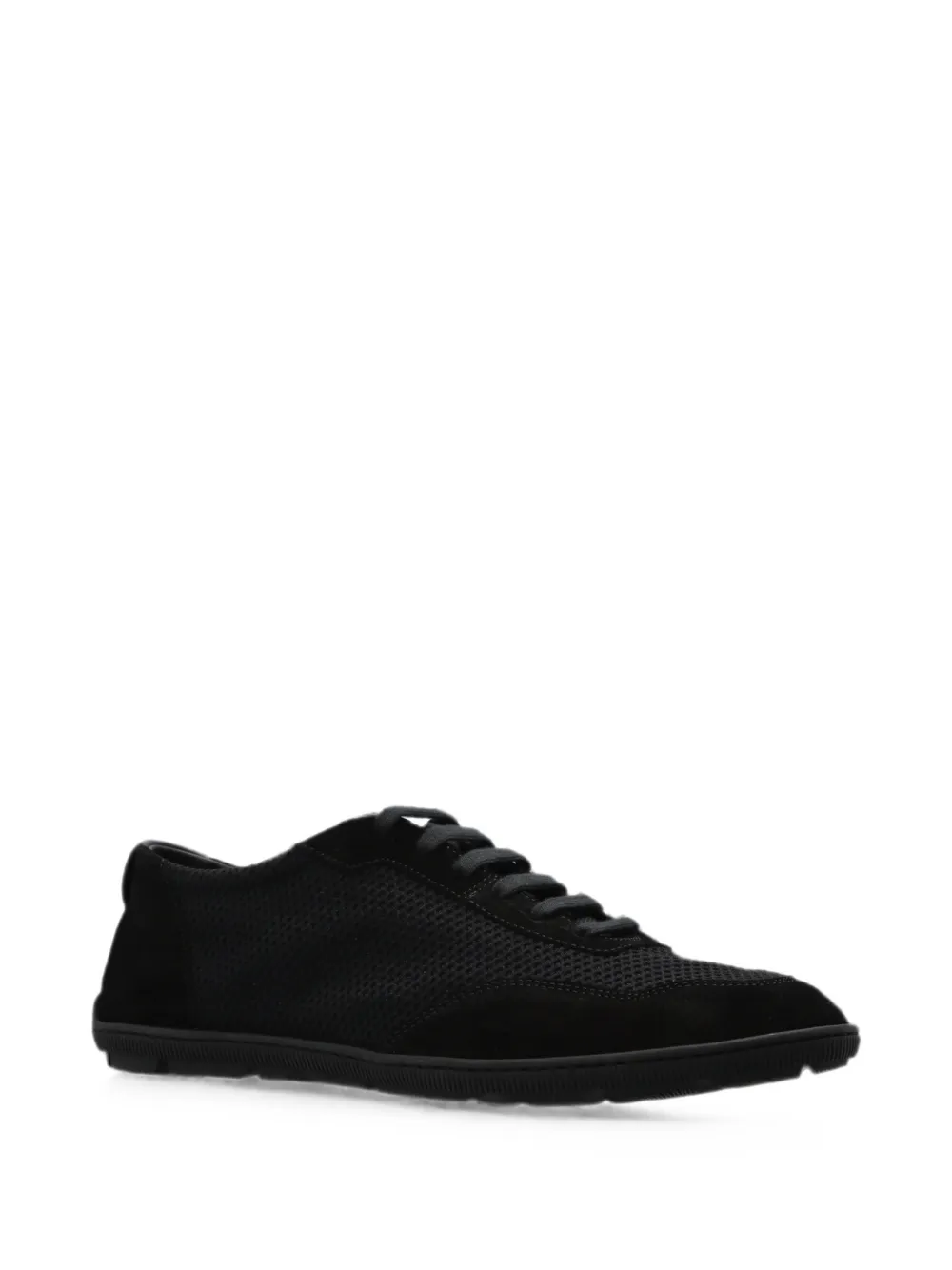 Giorgio Armani suede-panelled low-top sneakers Zwart