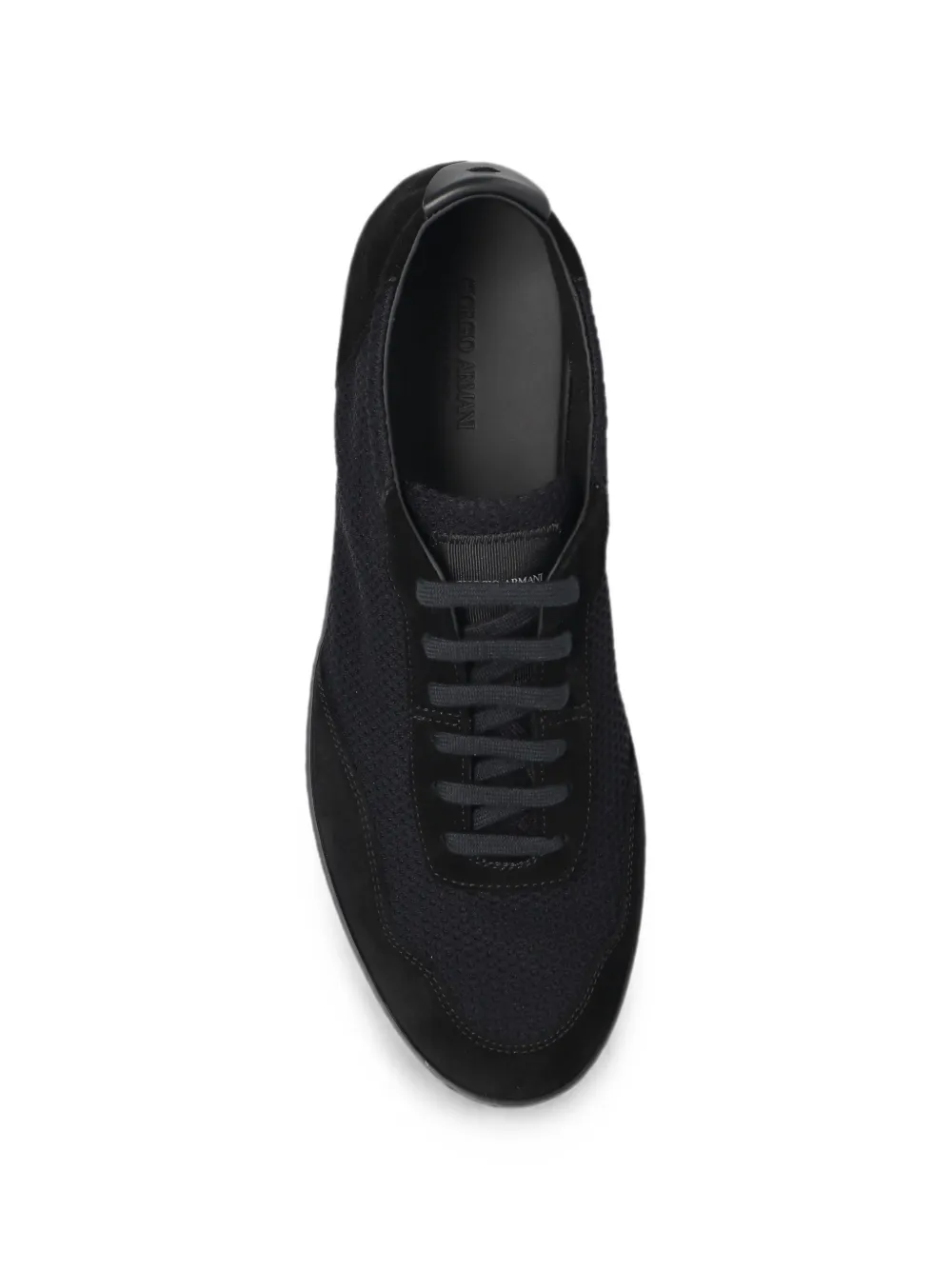 Giorgio Armani suede-panelled low-top sneakers Zwart