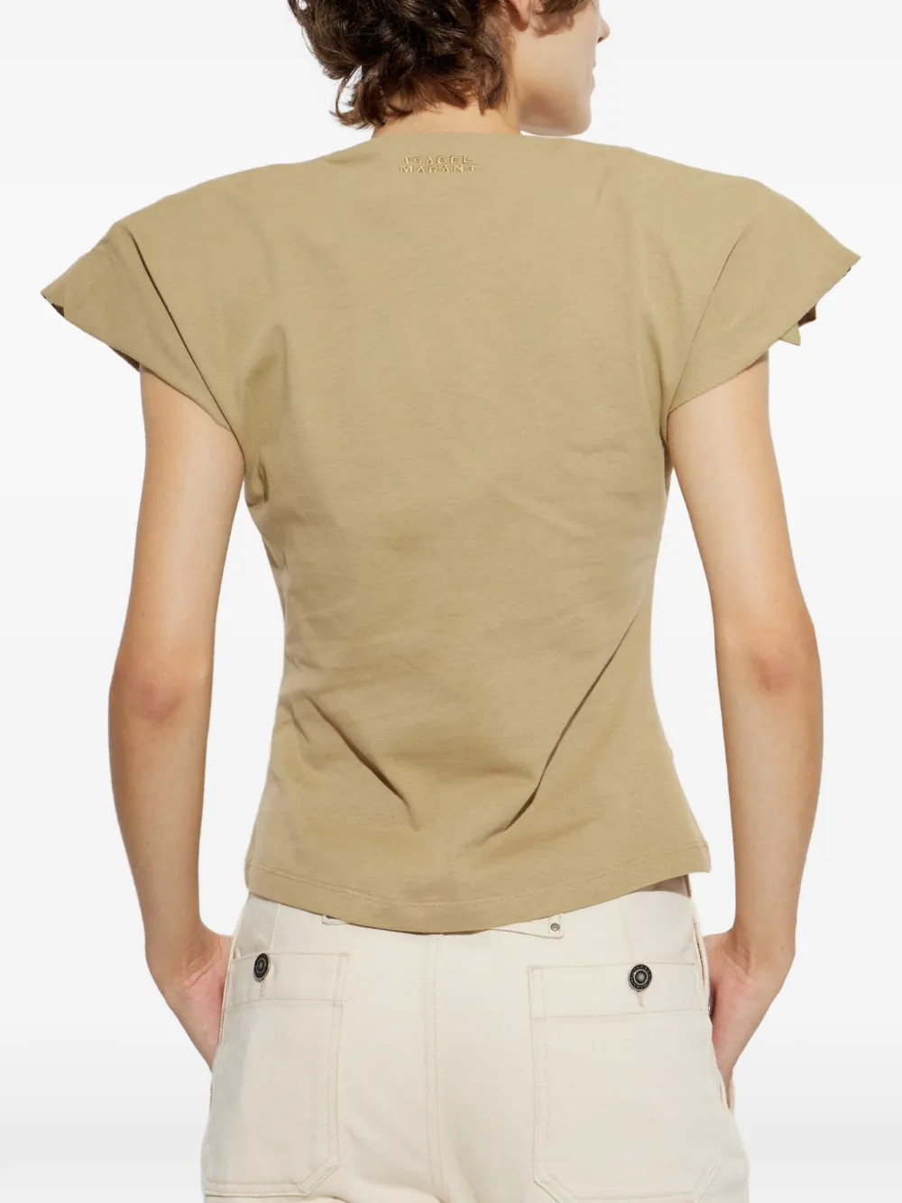 ISABEL MARANT Nadrine T-shirt met V-hals Beige