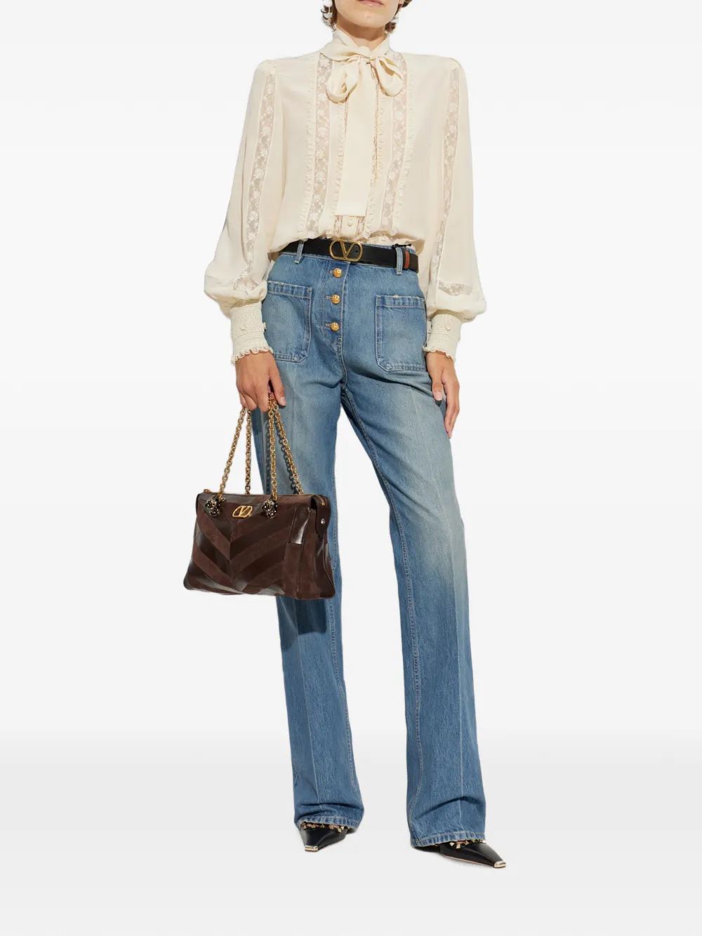 Valentino Garavani Zijden blouse Beige
