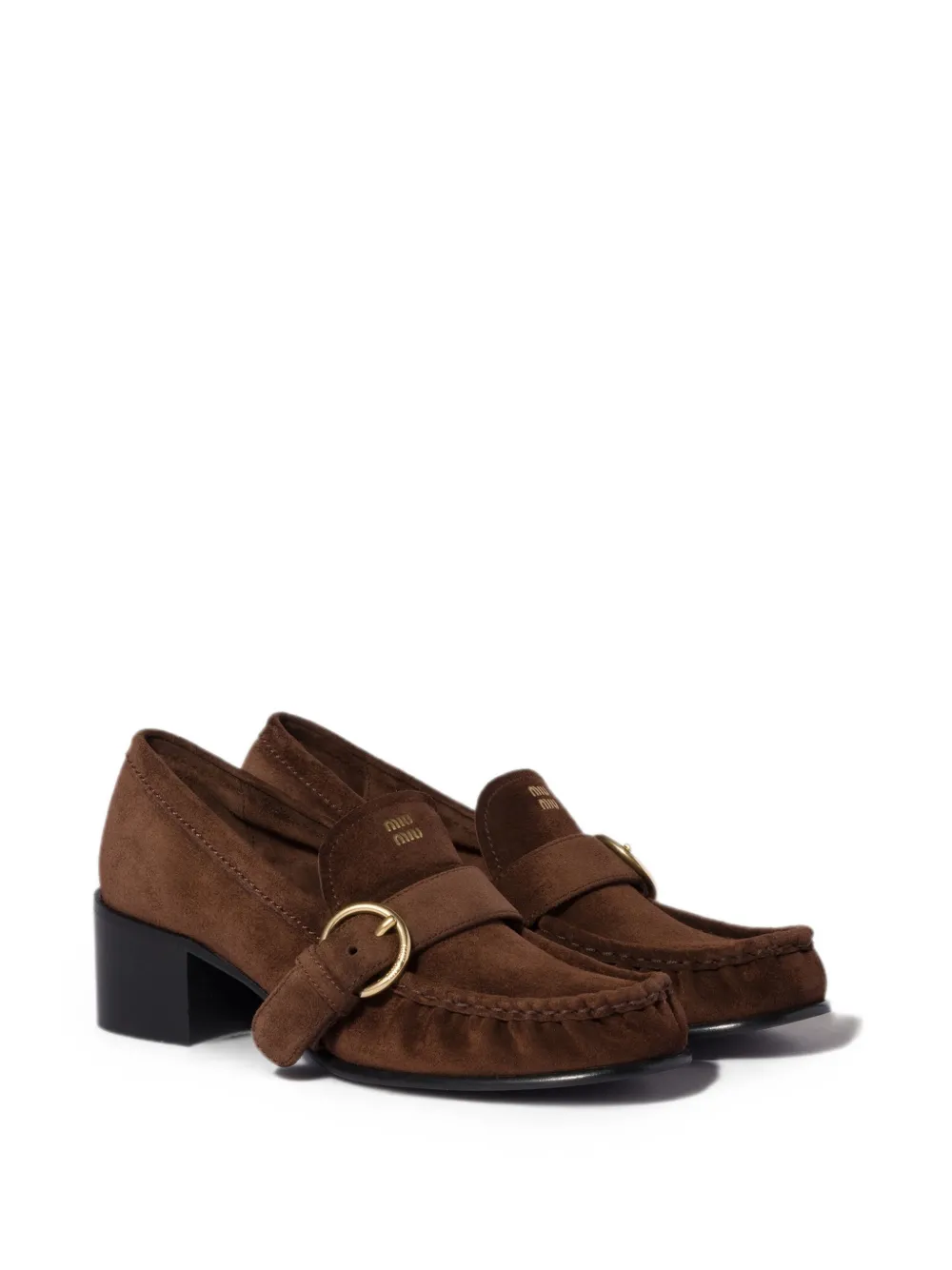 Miu suede loafers with buckle Bruin