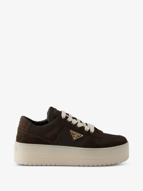 Prada Downtown Bold Re-Nylon and suede sneakers