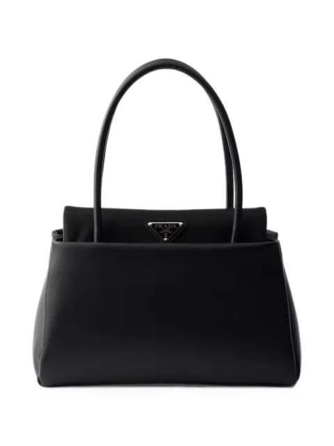 Prada Passage small leather bag with Re-Nylon flap