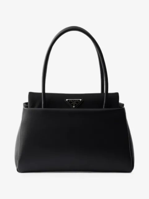 Prada Passage small leather bag with Re-Nylon flap