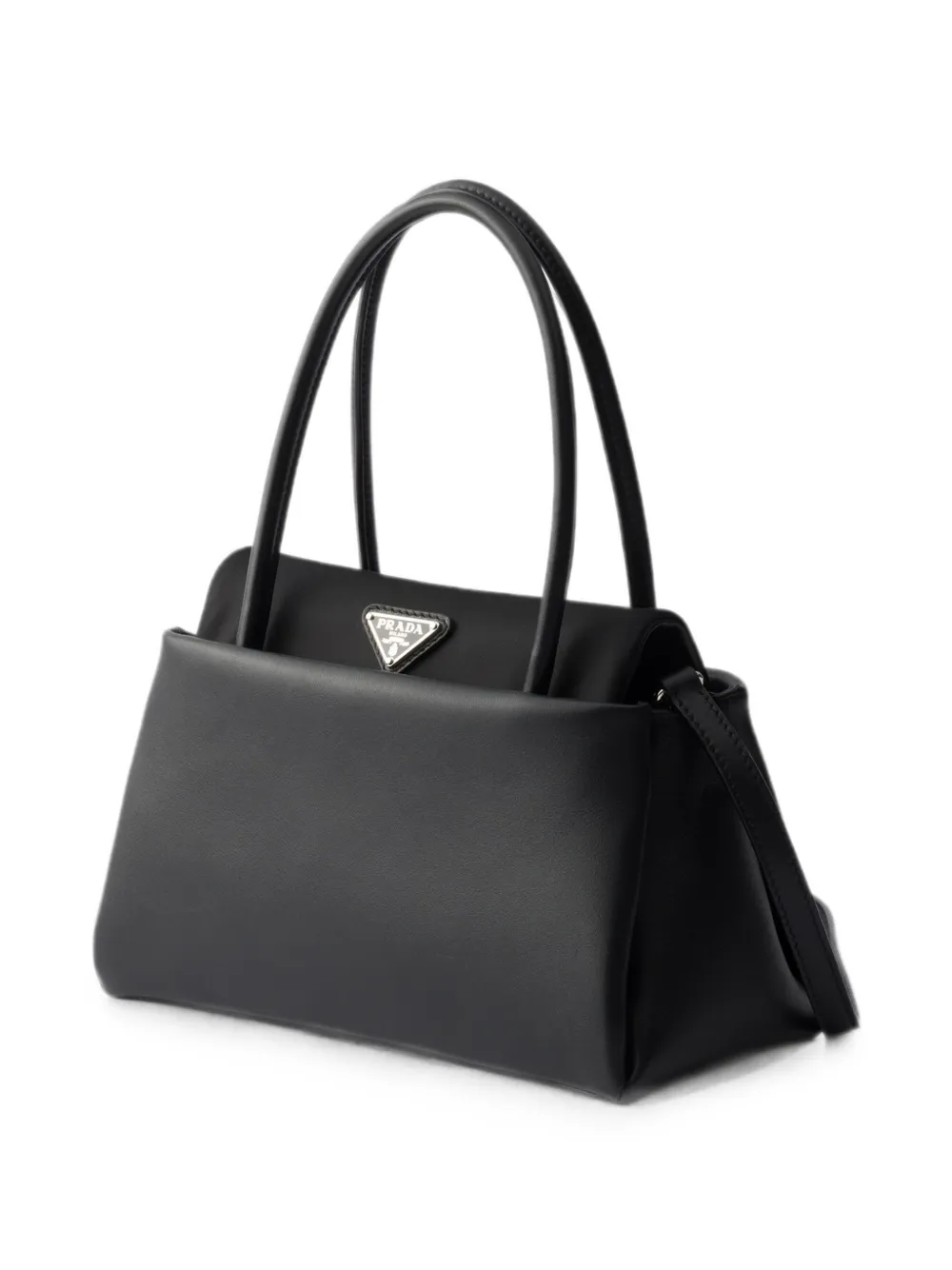 Prada Schoudertas met logoplakkaat Zwart