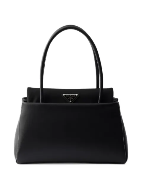 Prada Passage small leather bag with Re-Nylon flap